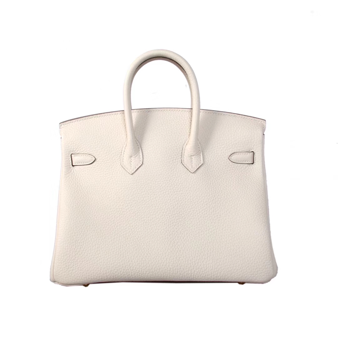 Hermès（爱马仕）birkin 铂金包 奶昔白 Togo 金扣 25cm