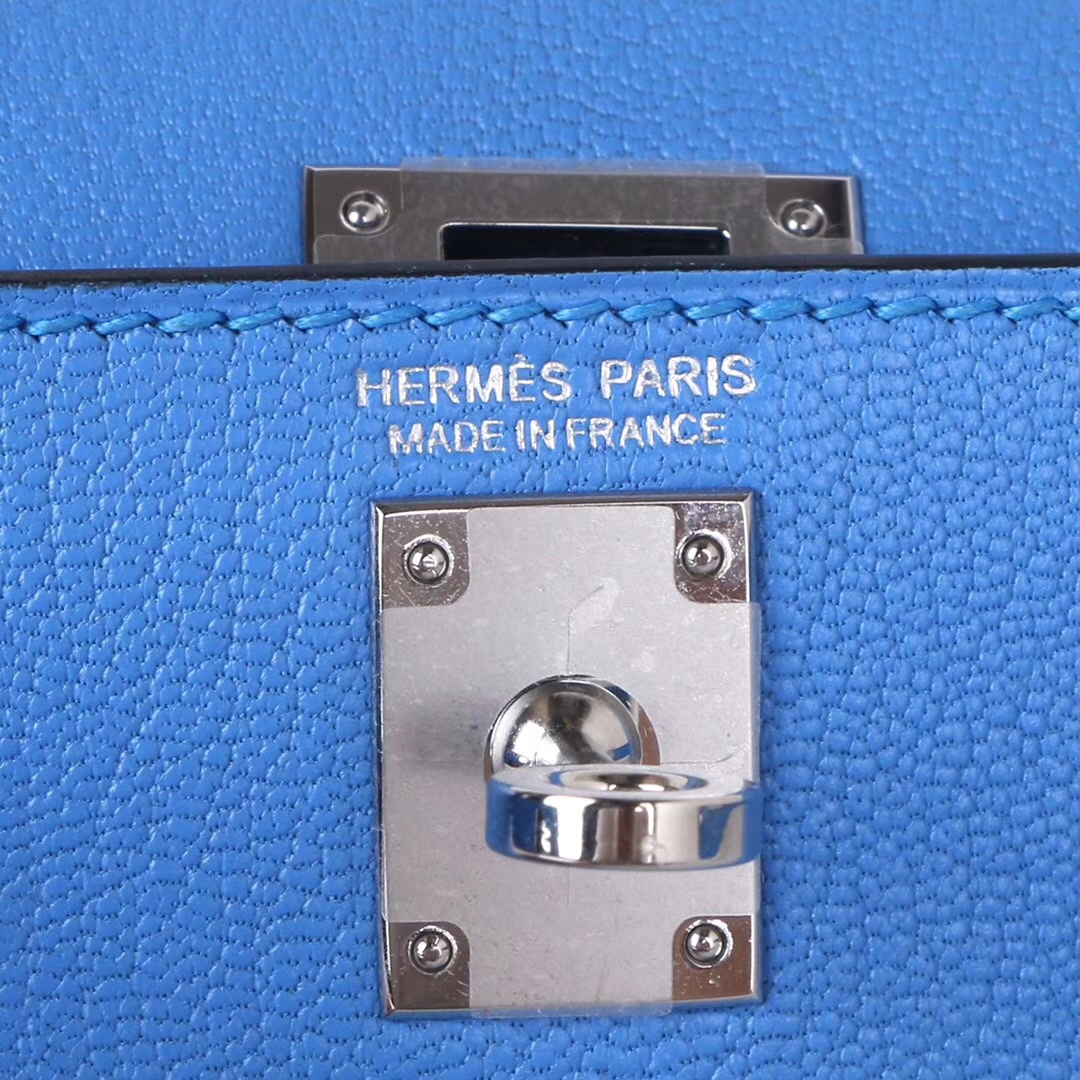 Hermès（爱马仕）mini Kelly 迷你凯莉 天​堂‎蓝 银扣​ 羊皮 2代
