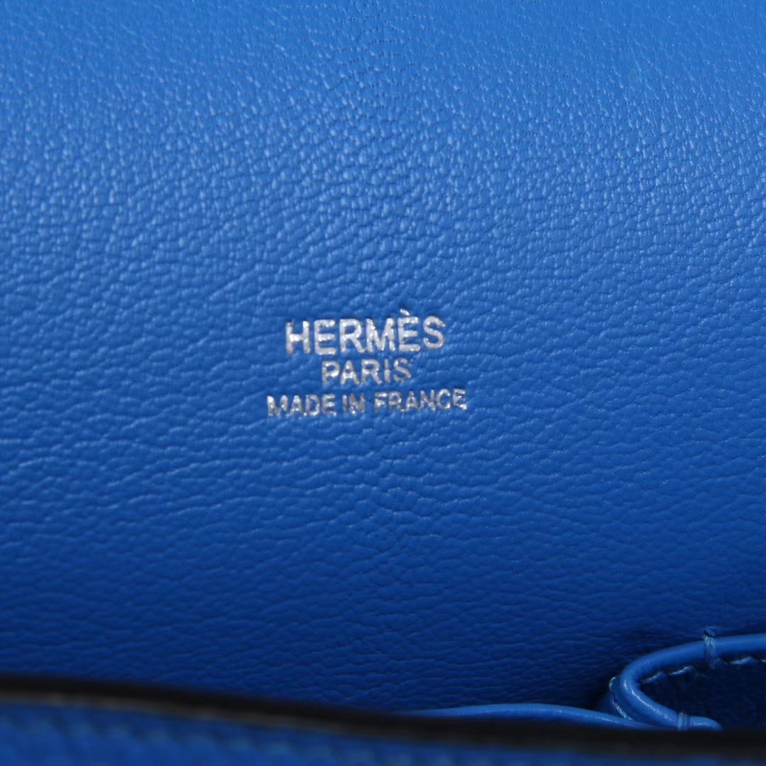 Hermès（爱马仕）Jypsiere吉普赛 28银 水妖蓝  togo