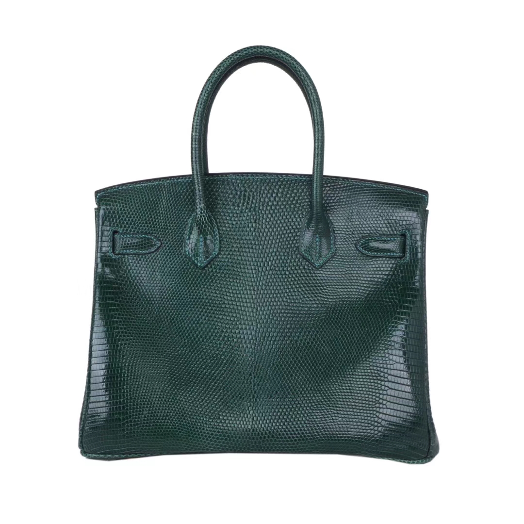 Hermès（爱马仕）birkin 铂金包 翡翠绿 蜥蜴皮 金扣 25cm