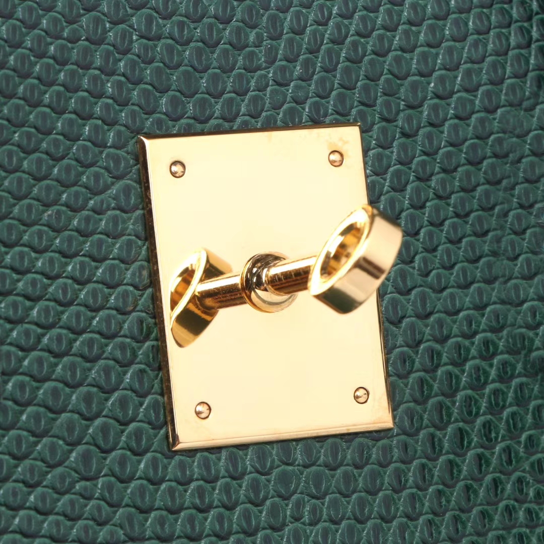 Hermès（爱马仕）birkin 铂金包 翡翠绿 蜥蜴皮 金扣 25cm