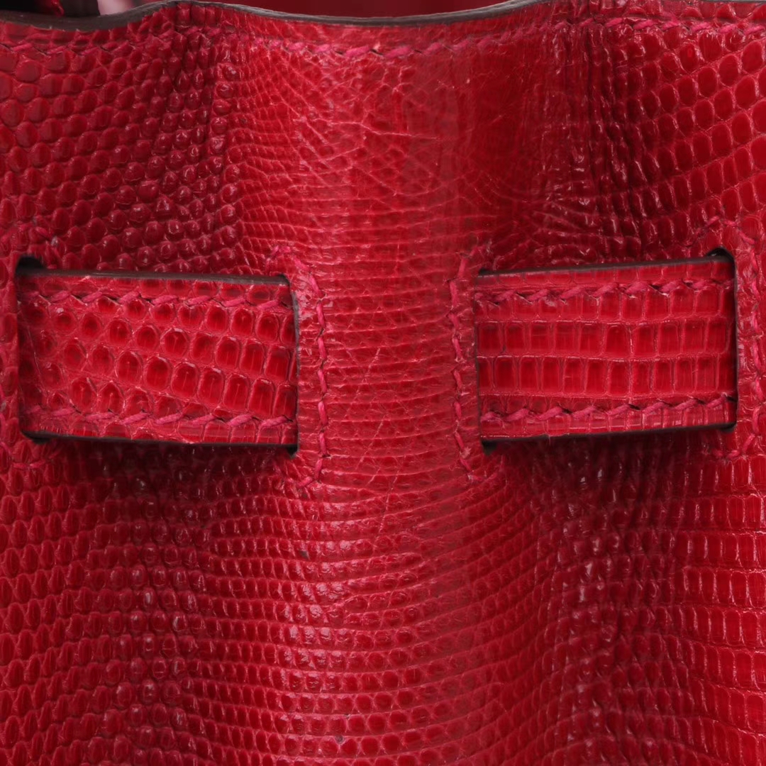 Hermès（爱马仕）birkin 铂金包 国旗红 蜥蜴皮 银扣 25cm