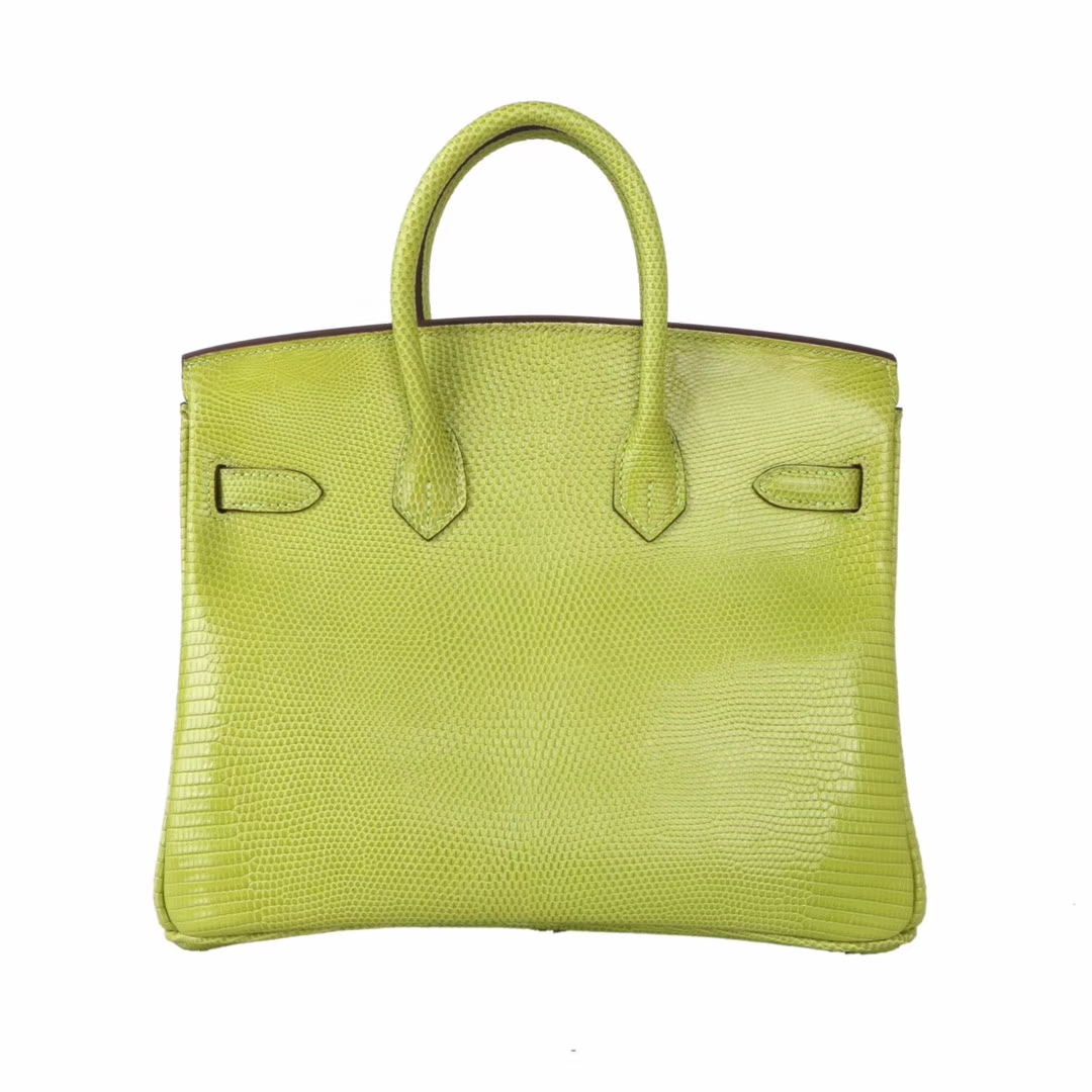 Hermès（爱马仕）birkin 奇异果绿 蜥蜴皮 银扣 25cm