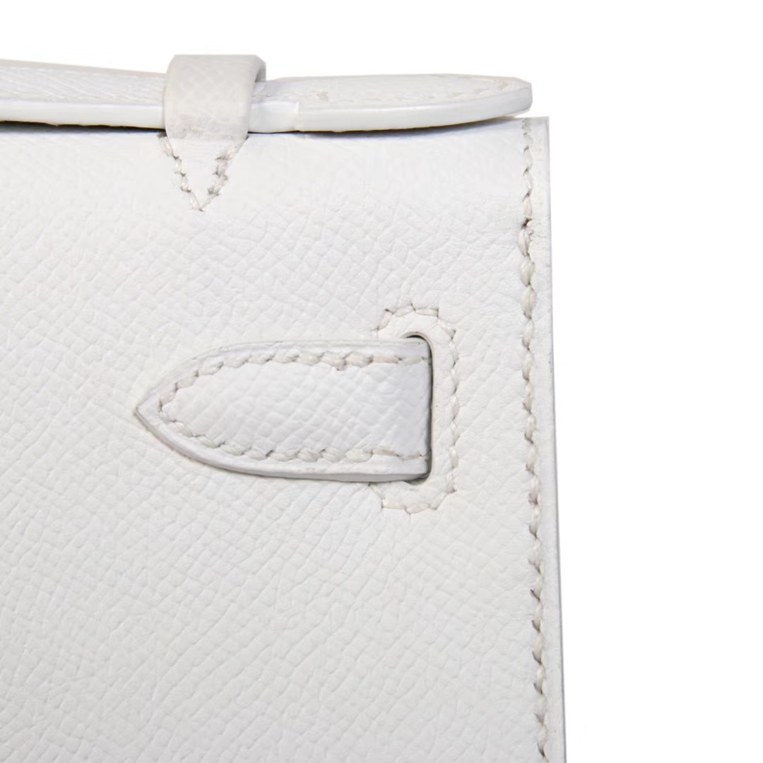 Hermès（爱马仕）miniKelly 一代 22cm 纯白 金扣 Epsom皮