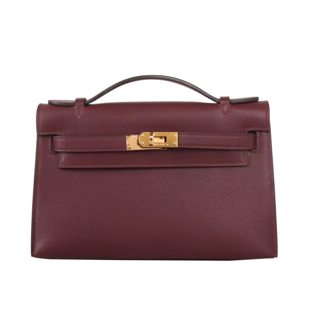 Hermès（爱马仕）miniKelly 一代 22cm 石榴红 金扣 swift