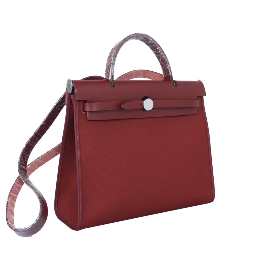 Hermès（爱马仕）herbag 31 爱马‎仕红‎帆布