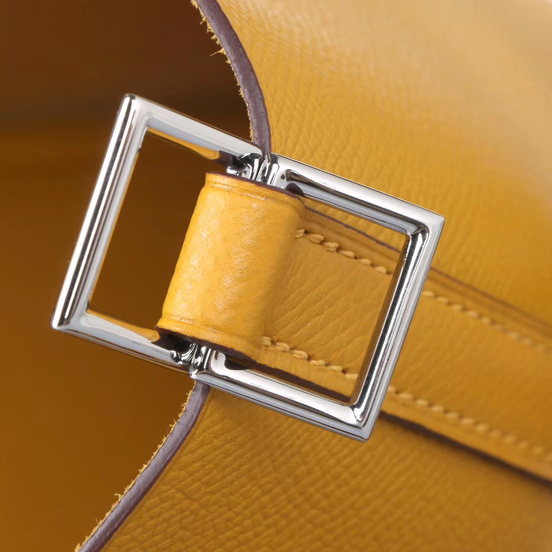 Hermès（爱马仕）Picotin 菜篮包 9D琥​珀黄 编织‎系列 epsom皮 银扣 18cm