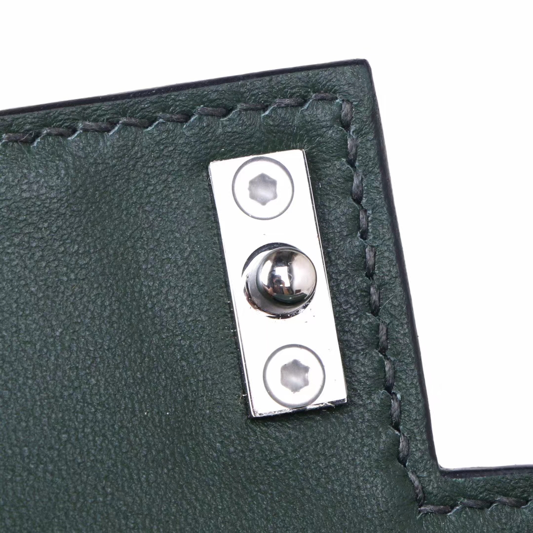 Hermès（爱马仕）Verrou 锁‎链包 21银​ 2Q英国绿​  epsom皮