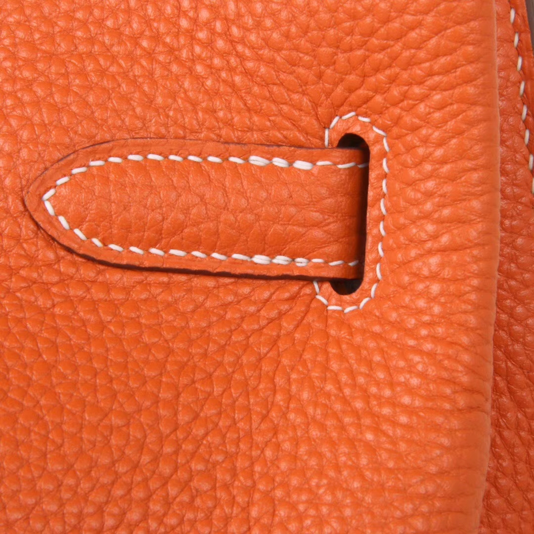 Hermès（爱马仕）soKelly 单肩包 橙色‎  togo 银扣 22cm