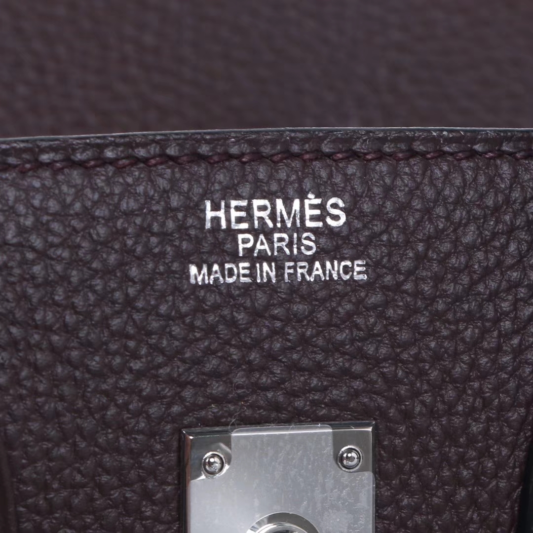 Hermès（爱马仕）Birkin 铂金包 巧克力色 togo 银扣 30cm