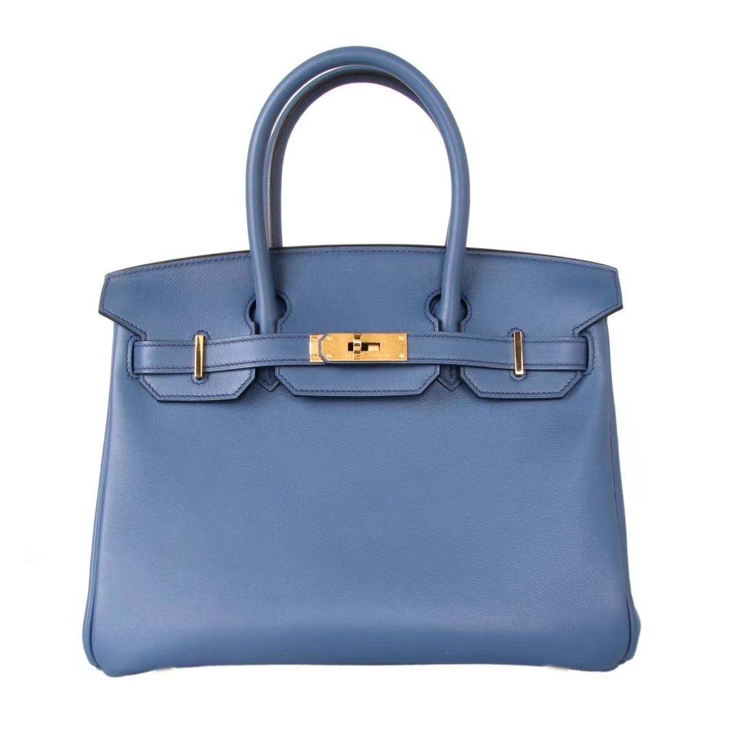 Hermès（爱马仕）Birkin 铂金包 珊瑚蓝 Epsom皮 金扣 30cm