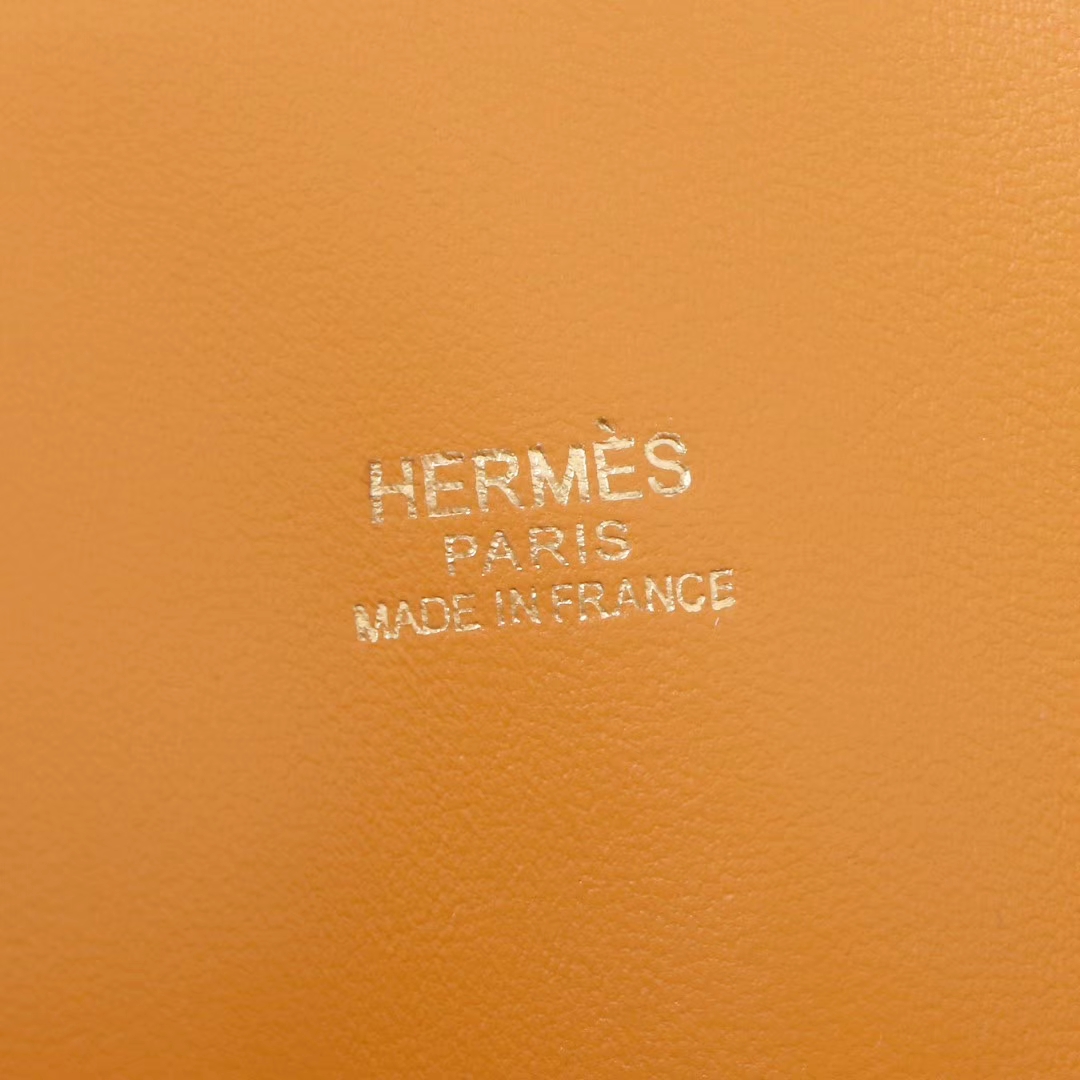 Hermès（爱马仕）mini Bolide 保龄球包 17 银扣 9V太阳黄 山羊皮