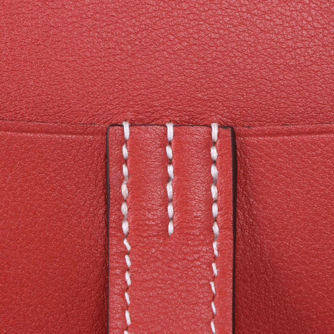Hermès（爱马仕）Halzan 9M三文鱼色​ swift皮 银扣 22cm