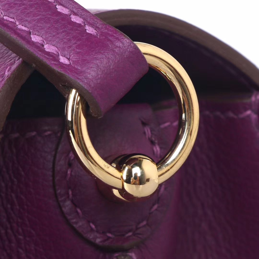 Hermès（爱马仕）roulis 猪鼻包 P9海葵紫‎ evercolor 金扣 19cm