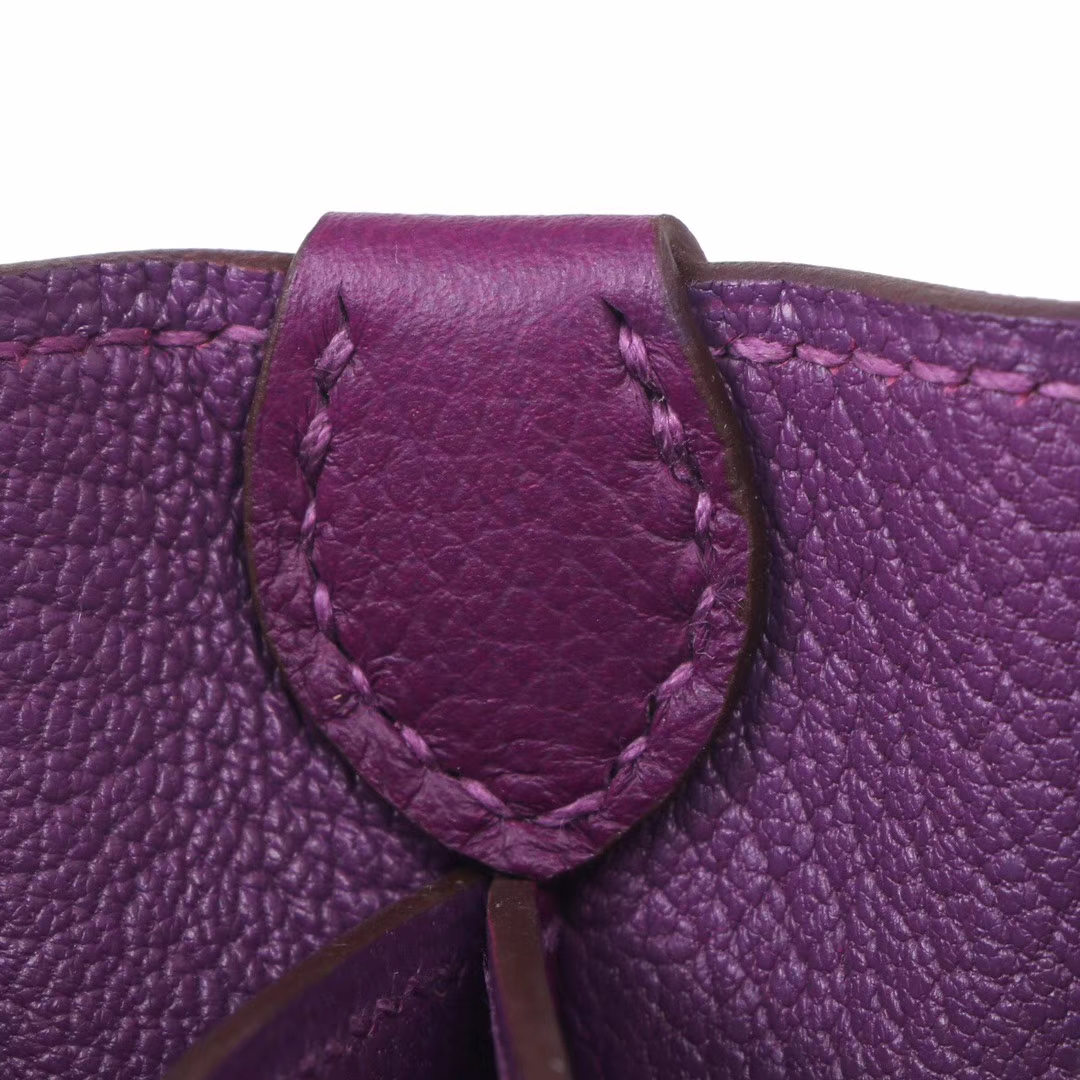 Hermès（爱马仕）roulis 猪鼻包 P9海葵紫‎ evercolor 金扣 19cm
