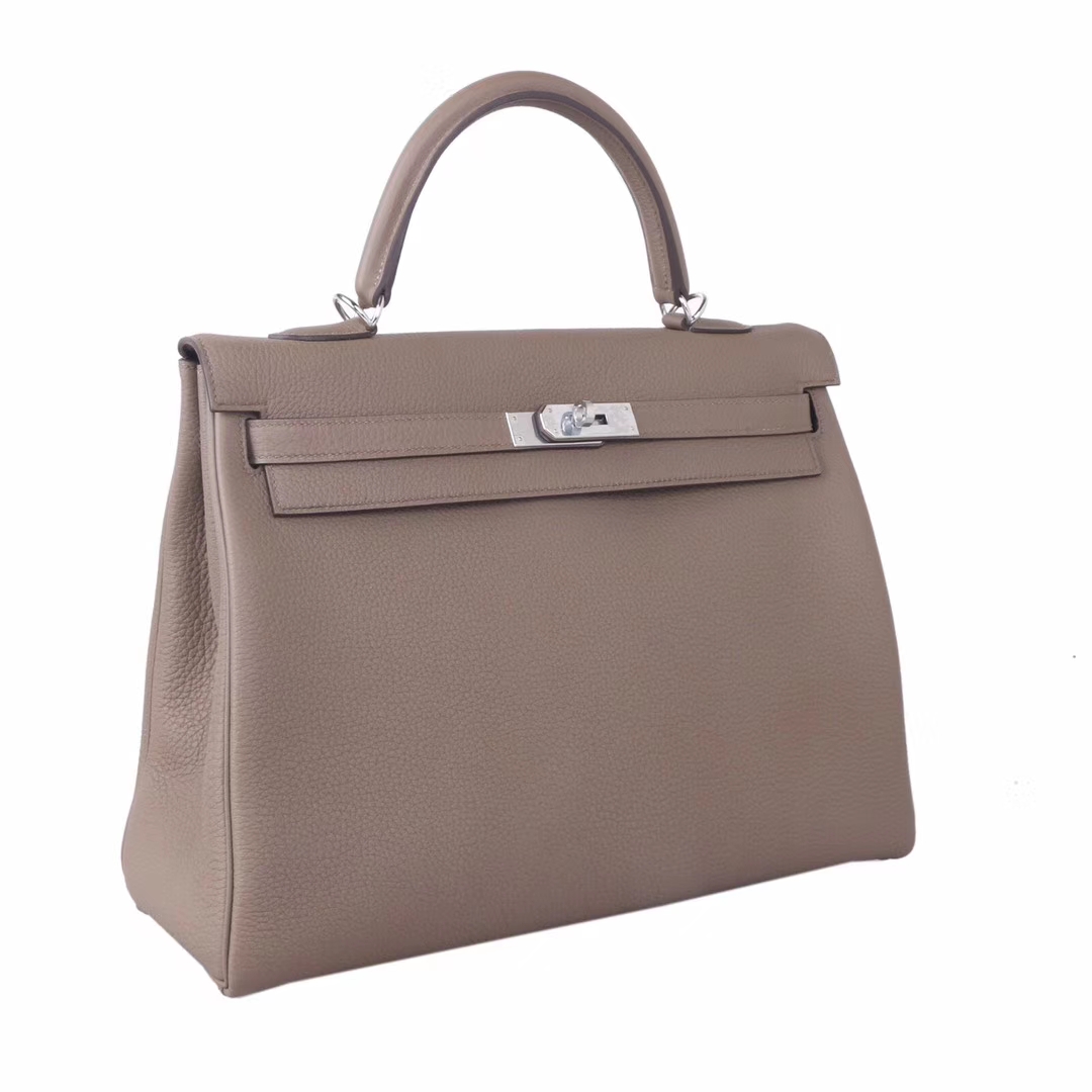 Hermès（爱马仕）Kelly 凯莉包 大‎象​灰 togo 银扣 35cm