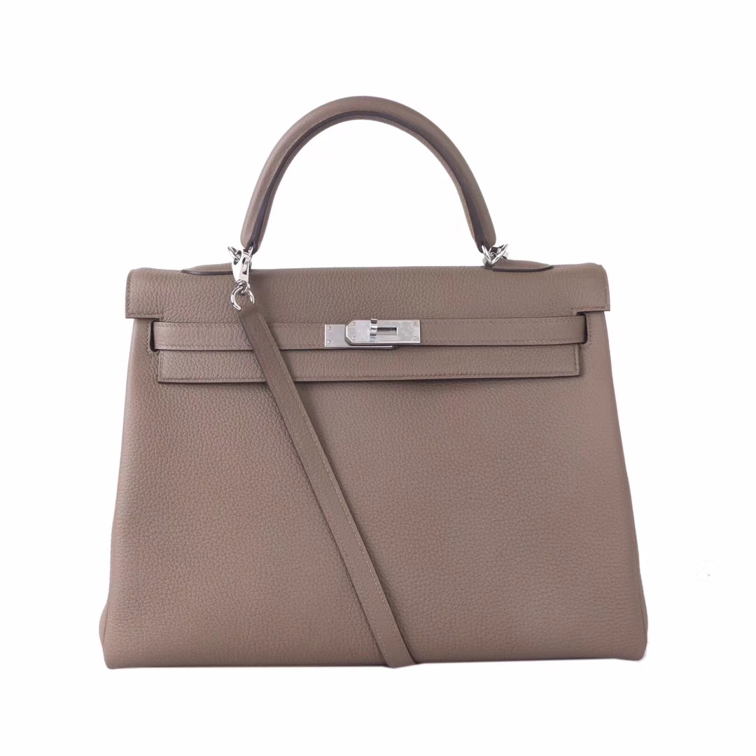 Hermès（爱马仕）Kelly 凯莉包 大‎象​灰 togo 银扣 35cm