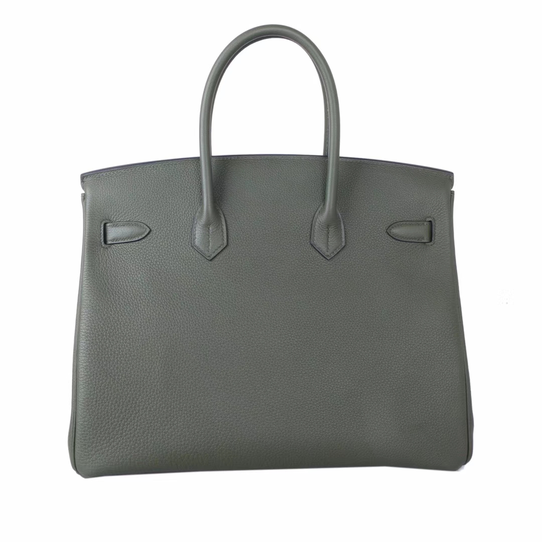 Hermès（爱马仕）Birkin​ 铂金包 丛​林绿‎ togo 银扣 35cm