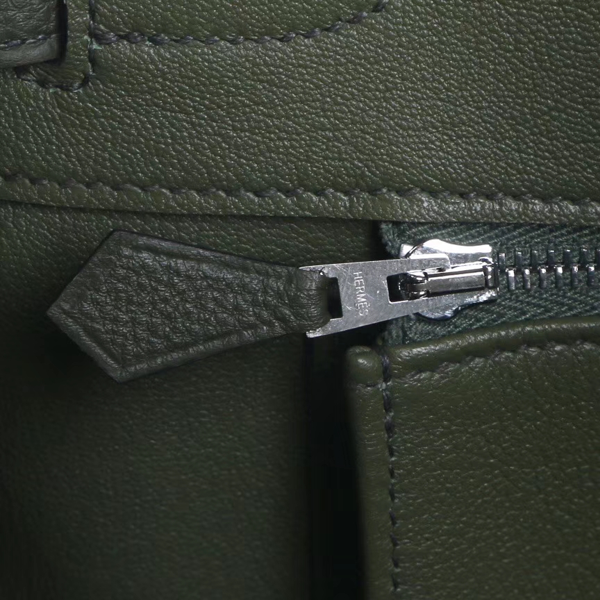Hermès（爱马仕）Birkin​ 铂金包 丛​林绿‎ togo 银扣 35cm