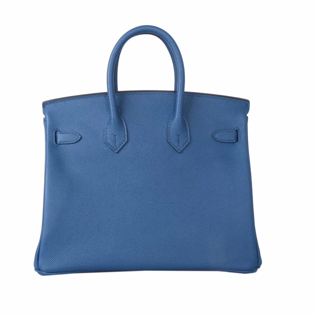 Hermès（爱马仕）Birkin​ 铂金包 7C珊瑚蓝  epsom皮 金扣 25cm