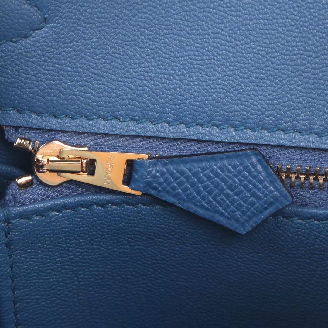 Hermès（爱马仕）Birkin​ 铂金包 7C珊瑚蓝  epsom皮 金扣 25cm