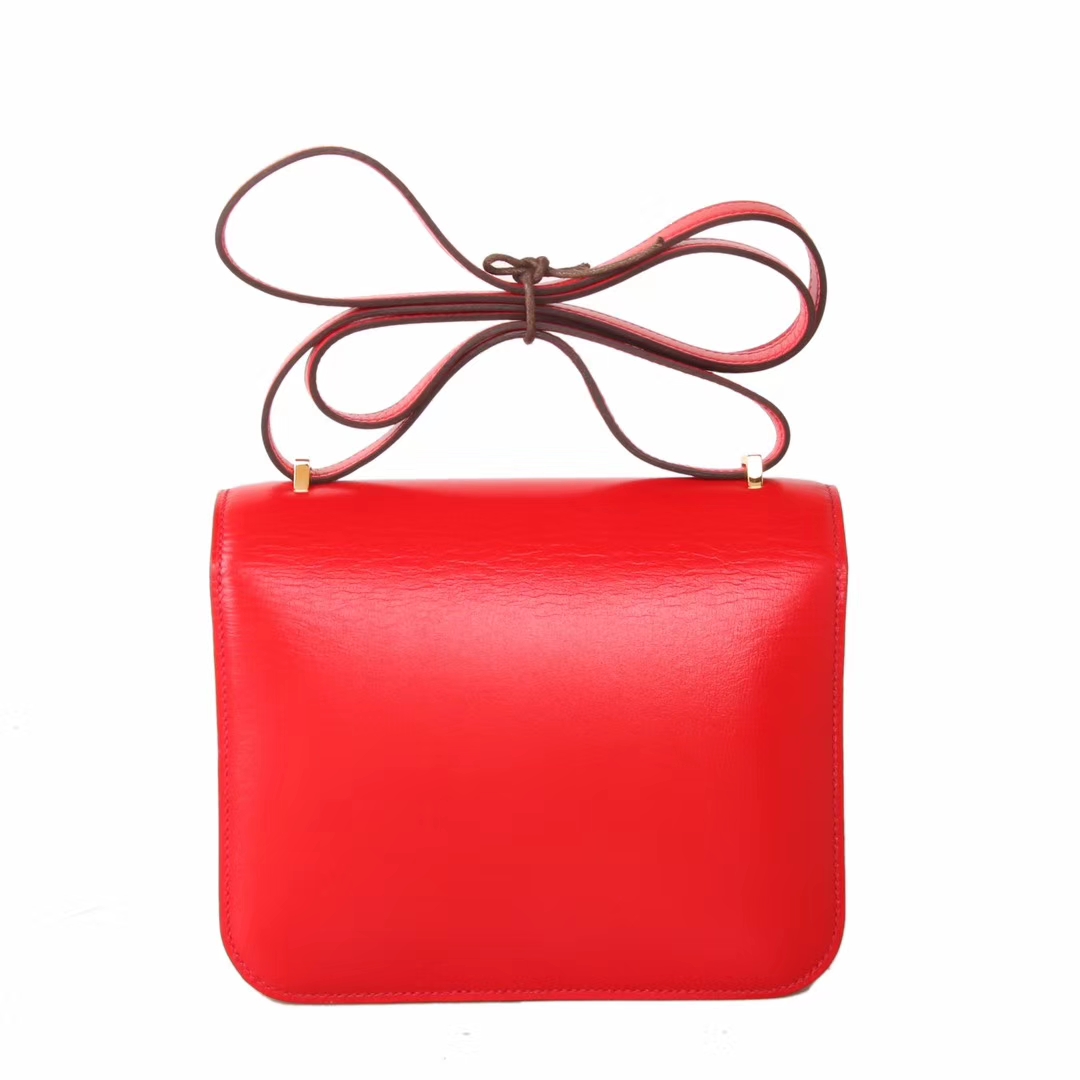 Hermès（爱马仕）Constace 空‎姐包 S5番茄红‎ box皮 金扣 19cm