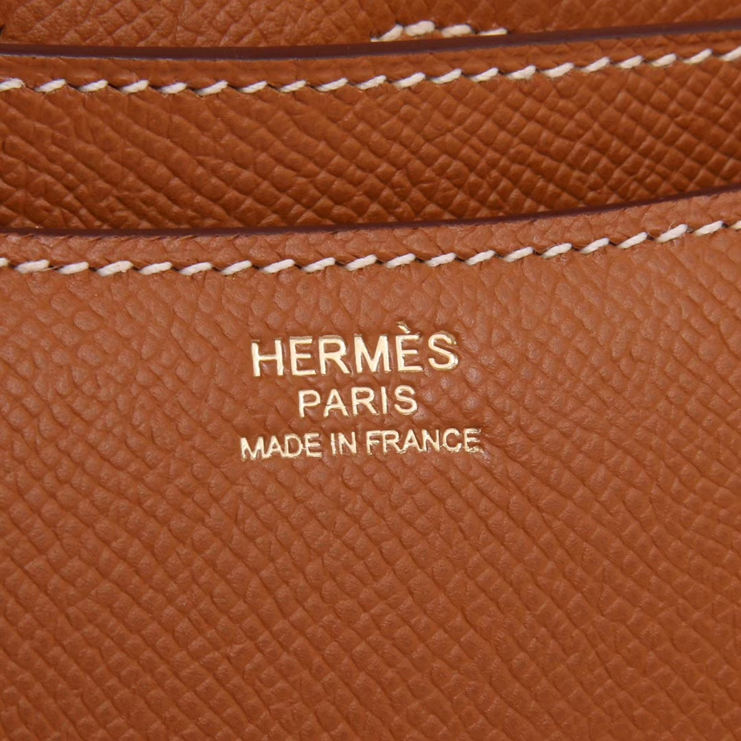 Hermès（爱马仕）Constace 空‎姐包 金‎棕色 epsom皮 金扣 19cm