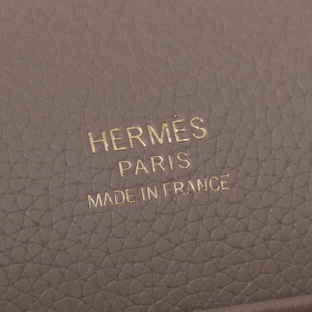 Hermès（爱马仕）roulis 猪鼻包 斑鸠灰 EV 金扣 23cm