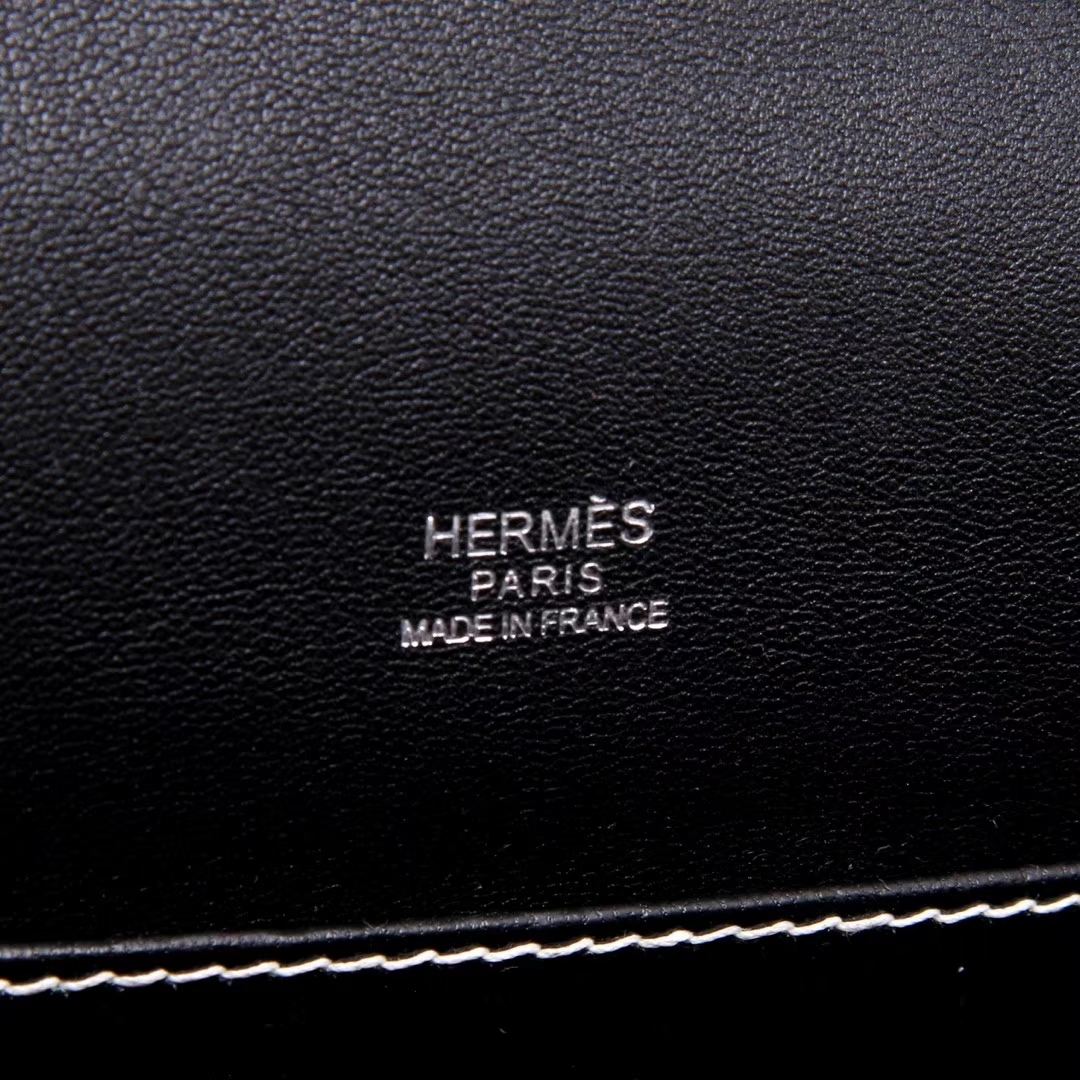 Hermès（爱马仕）roulis 猪鼻包 黑色 box皮 银扣 23cm