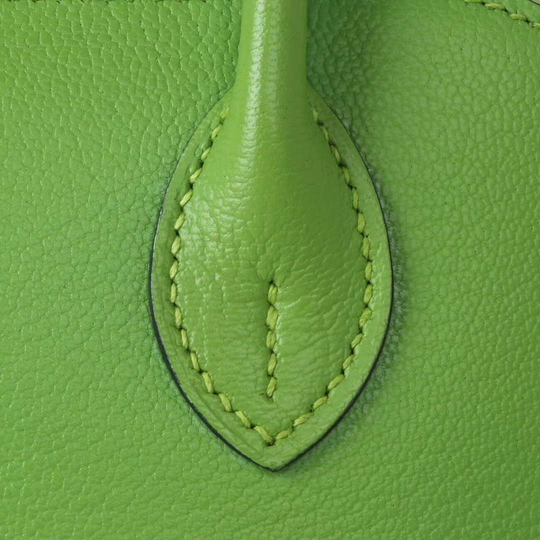 Hermès（爱马仕）minibolide 保龄球包 6R奇异‎果​绿 山羊皮 银扣 18cm