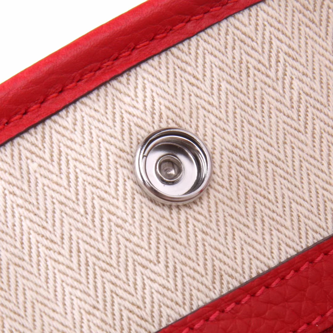 Hermès（爱马仕）Garden 花园包 中国红 togo 银扣 30cm