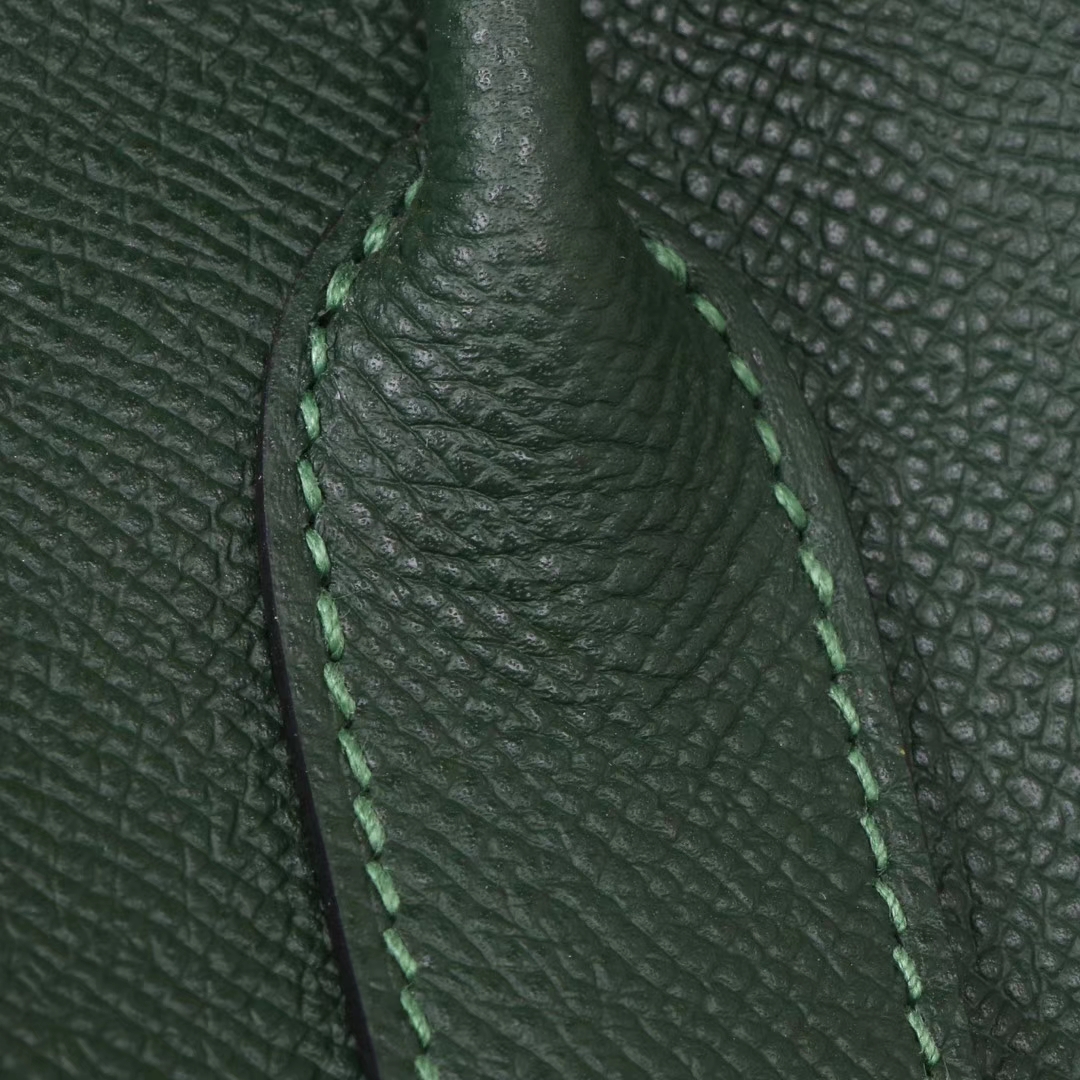 Hermès（爱马仕）Garden 花园包  英国绿 Epsom皮 银扣 30cm
