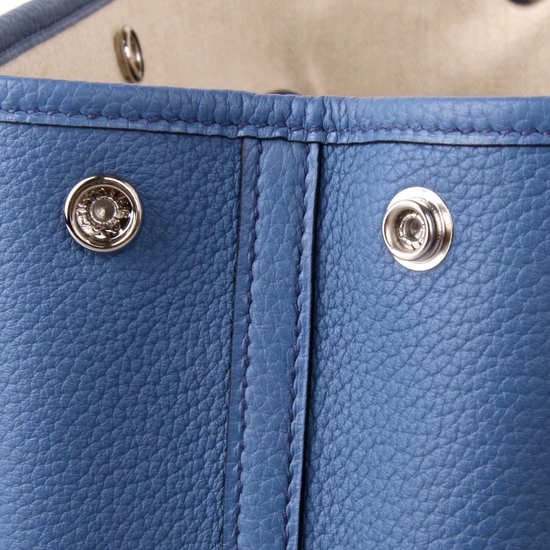 Hermès（爱马仕）Garden 花园包 布莱顿蓝 togo 银扣 30cm