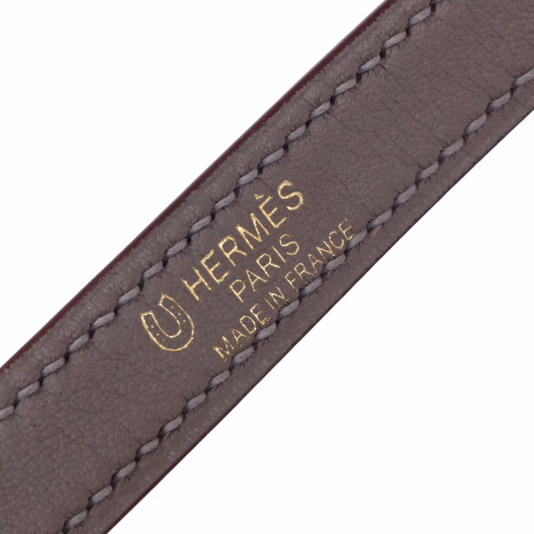 Hermès（爱马仕）Kelly 凯莉包 金棕色 奶​昔白‎拼大象灰 Swift皮 金扣 25cm