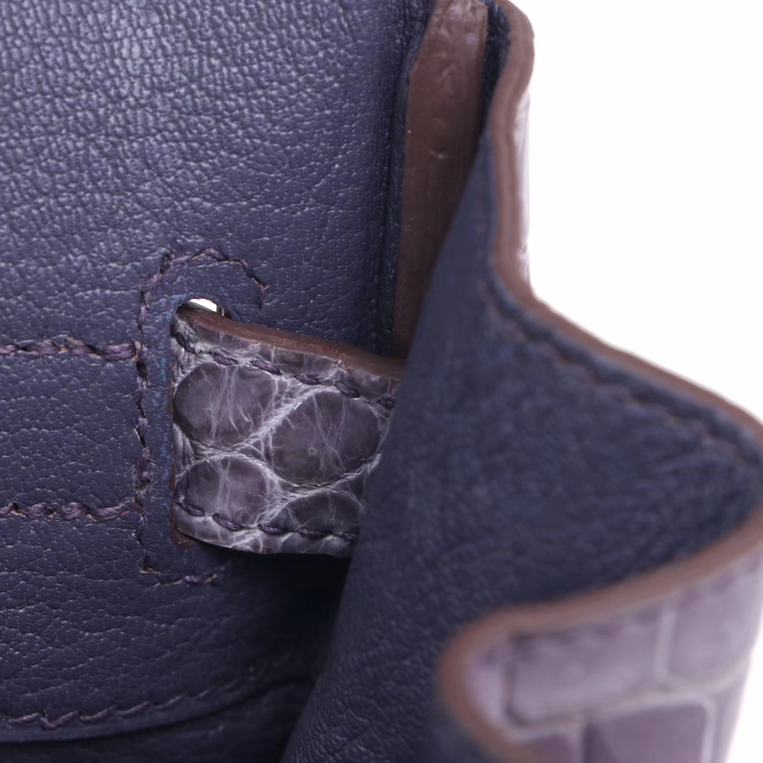 Hermès（爱马仕）Birkin 4W香芋紫 亮面鳄​鱼 银扣 30cm