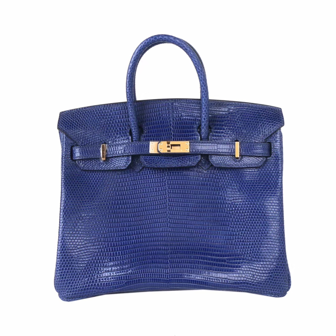 Hermès（爱马仕）Birkin 7T电光蓝​ 蜥蜴皮 金扣 25cm