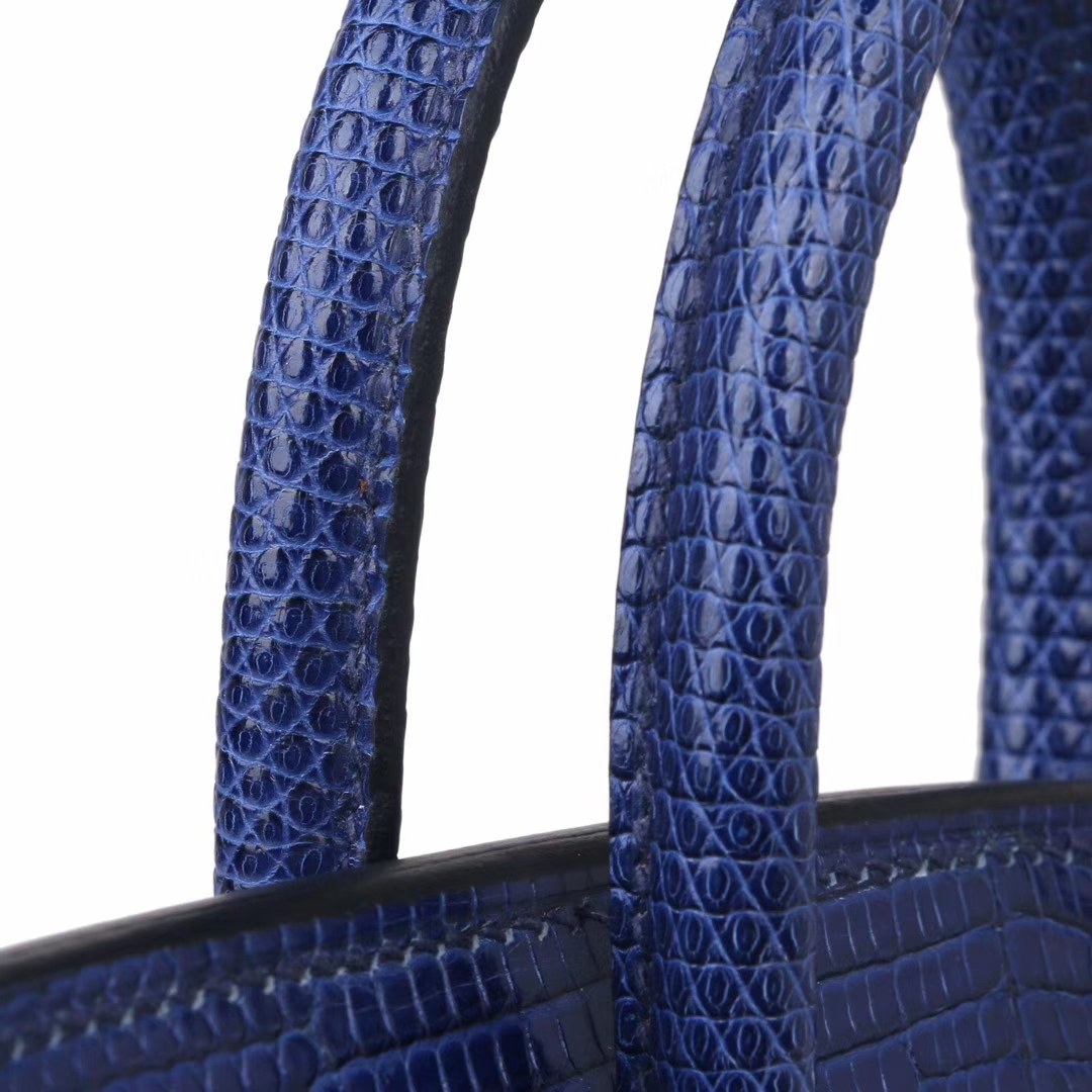 Hermès（爱马仕）Birkin 7T电光蓝​ 蜥蜴皮 金扣 25cm