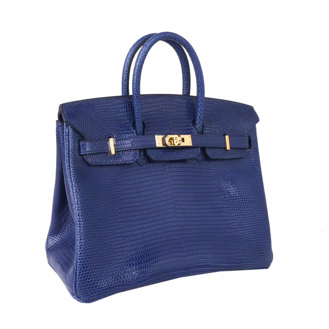 Hermès（爱马仕）Birkin 7T电光蓝​ 蜥蜴皮 金扣 25cm