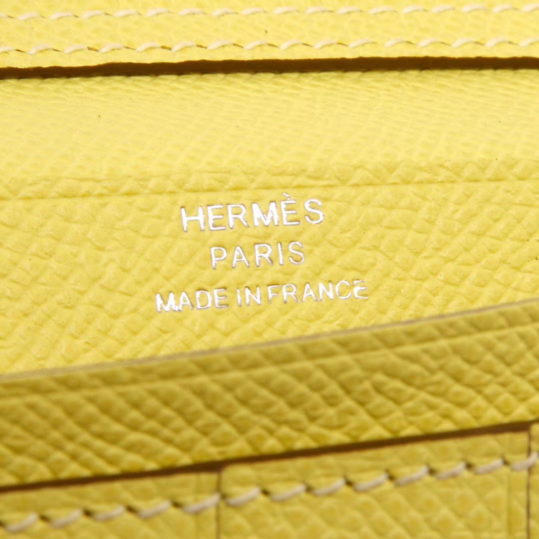 Hermès（爱马仕）Bearn H扣钱​夹​​ 鹅蛋​黄 Epsom皮