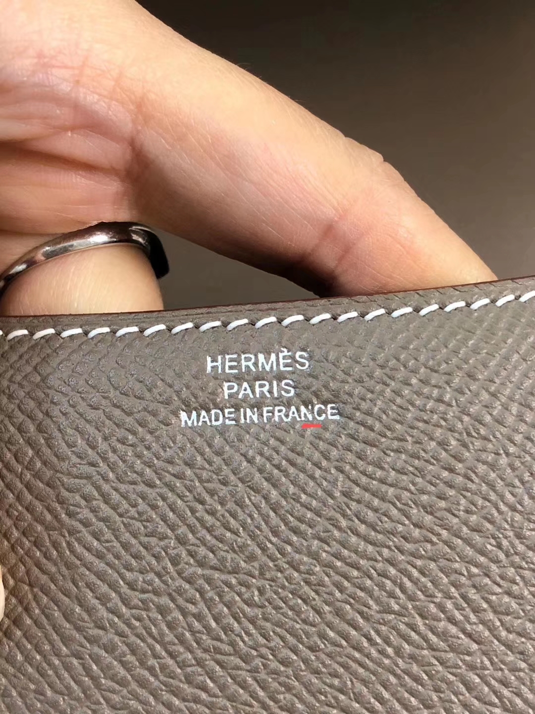 Hermès（爱马仕）Kelly 2424 斑鸠灰鸵鸟 拼咖啡色鳄鱼 银扣 29cm