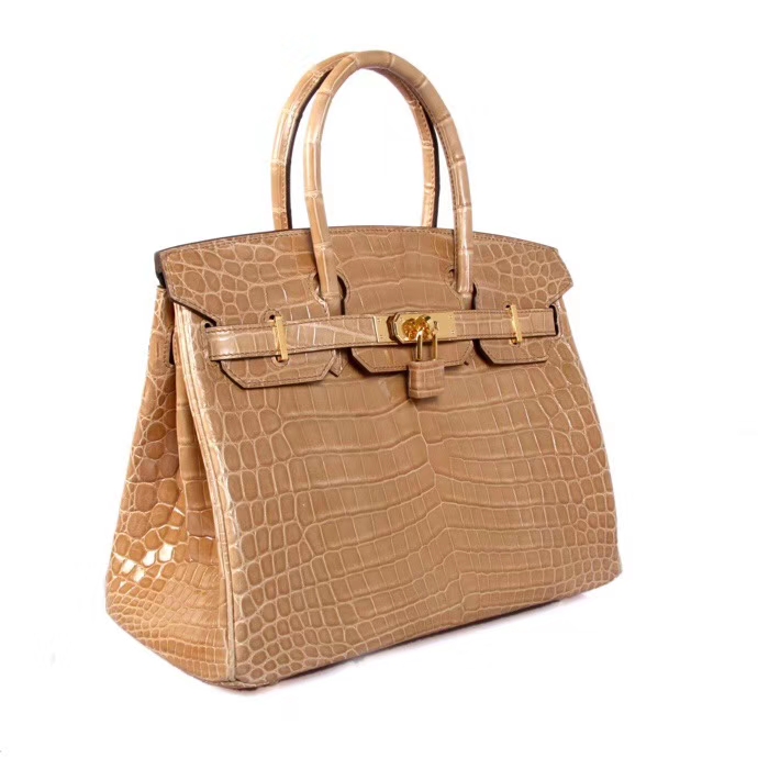 Hermès（爱马仕）Birkin 铂金包 I9杏色 亮面 金扣 30cm