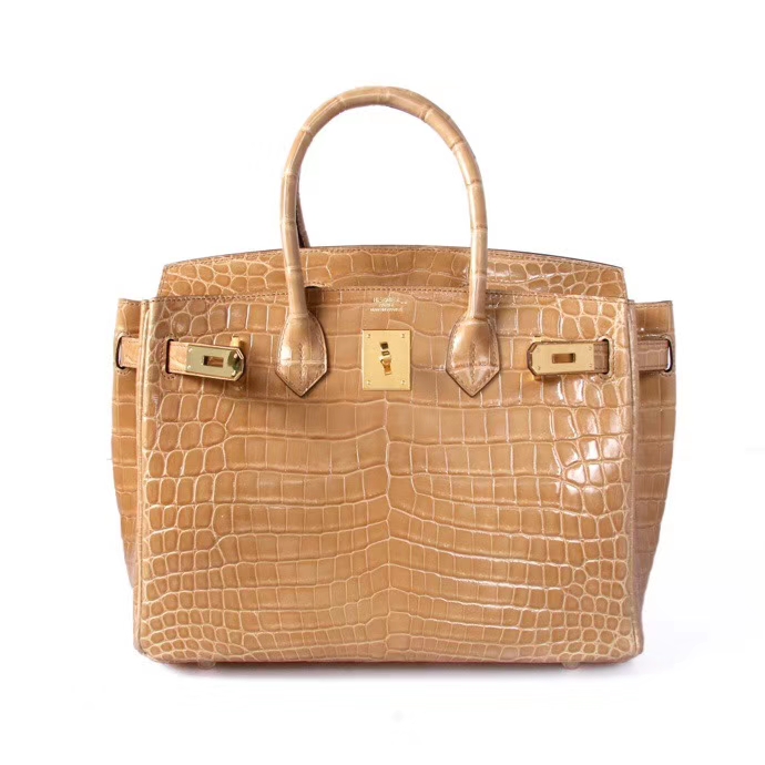 Hermès（爱马仕）Birkin 铂金包 I9杏色 亮面 金扣 30cm