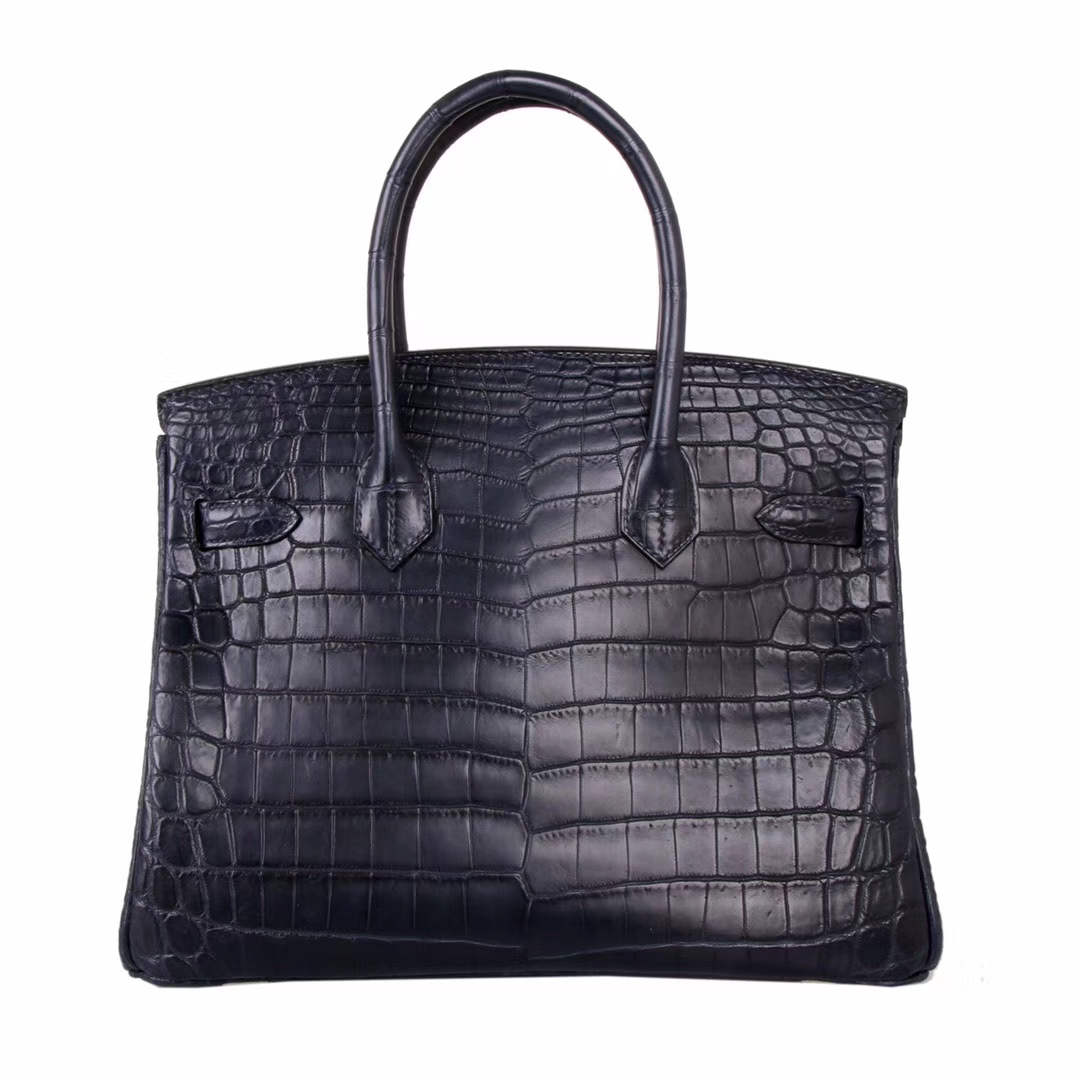 Hermès（爱马仕）Birkin 海蓝 雾面鳄鱼 金扣 30cm