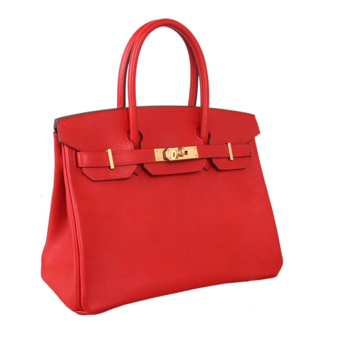 Hermès（爱马仕）Birkin 铂金包  国旗红 山羊皮 金扣 30cm