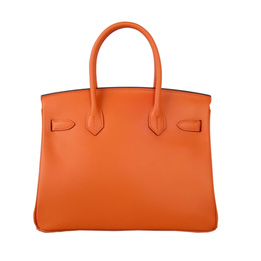 Hermès（爱马仕）Birkin 铂金包 橙色 Epsom皮 金扣 30cm