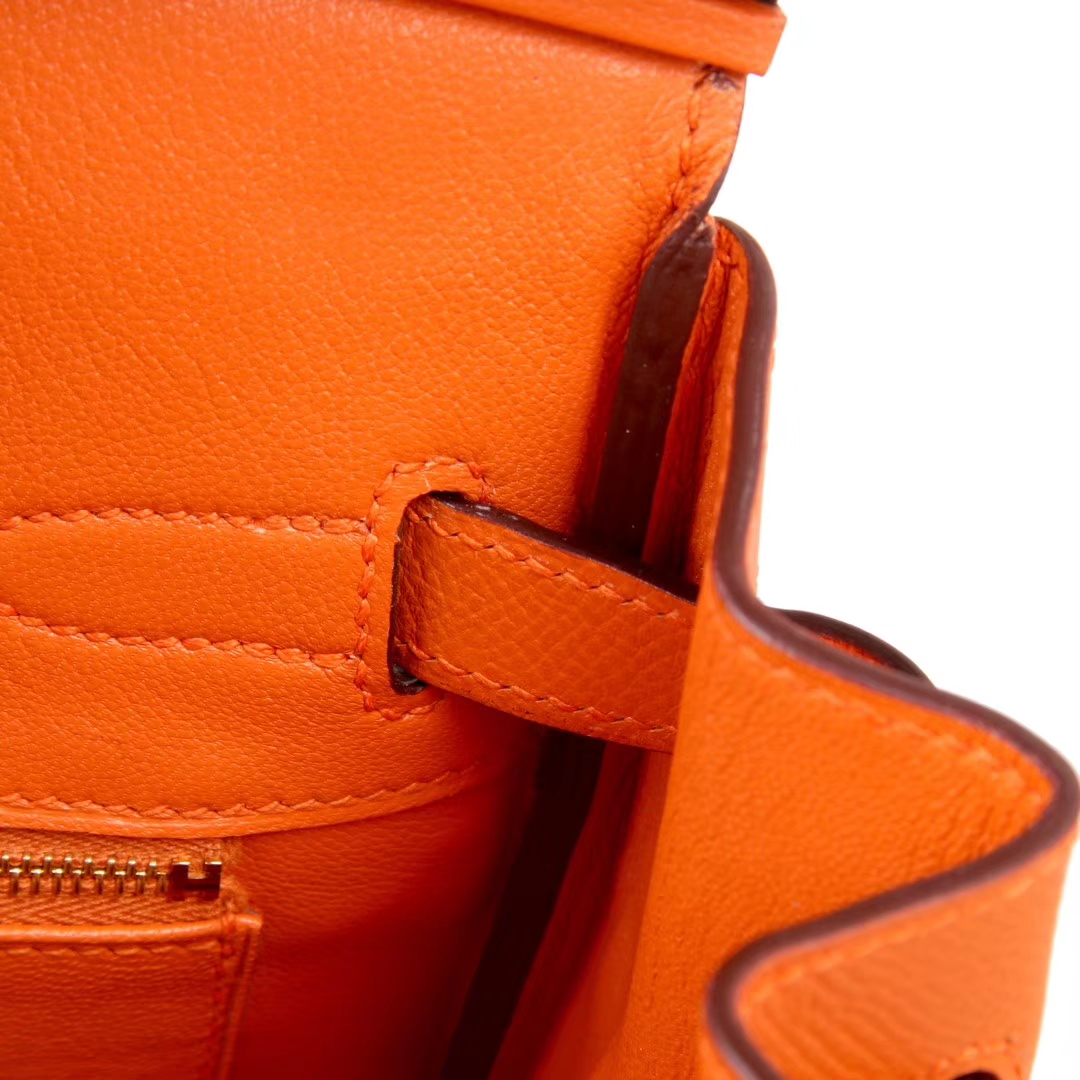 Hermès（爱马仕）Birkin 铂金包 橙色 Epsom皮 金扣 30cm