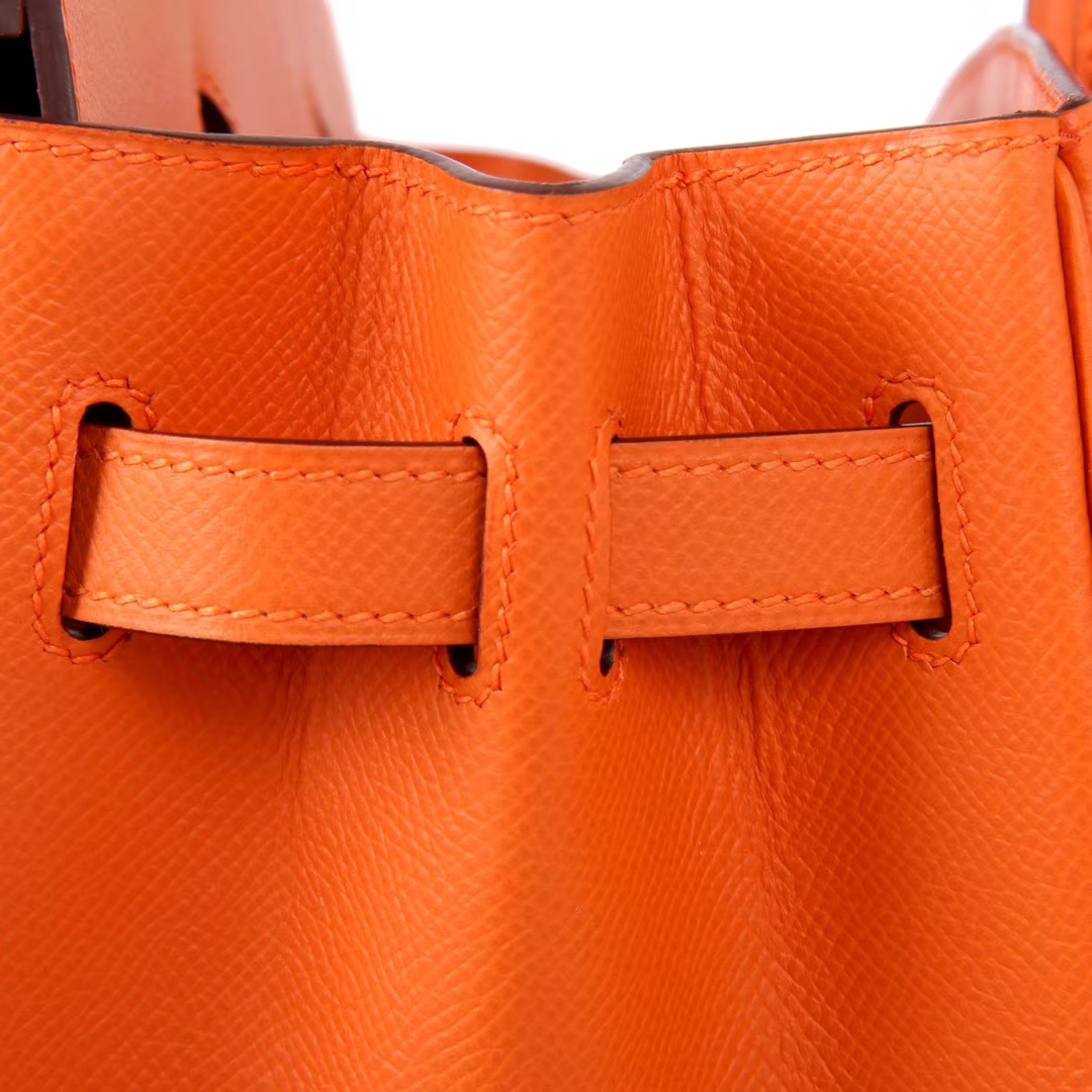 Hermès（爱马仕）Birkin 铂金包 橙色 Epsom皮 金扣 30cm