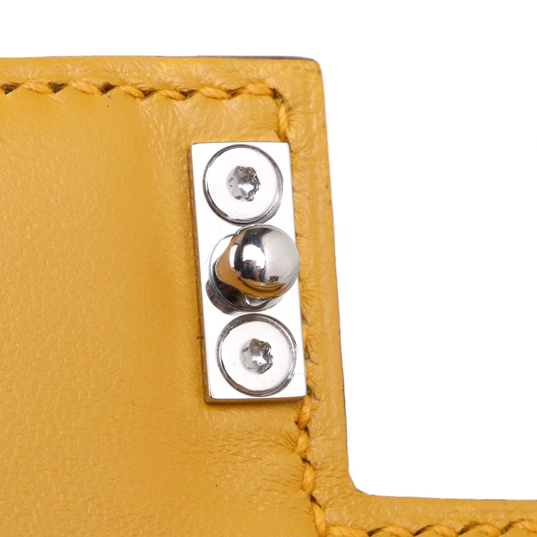 Hermès（爱马仕）Verrou 锁链包 9D琥珀黄 epsom皮 银扣 17cm