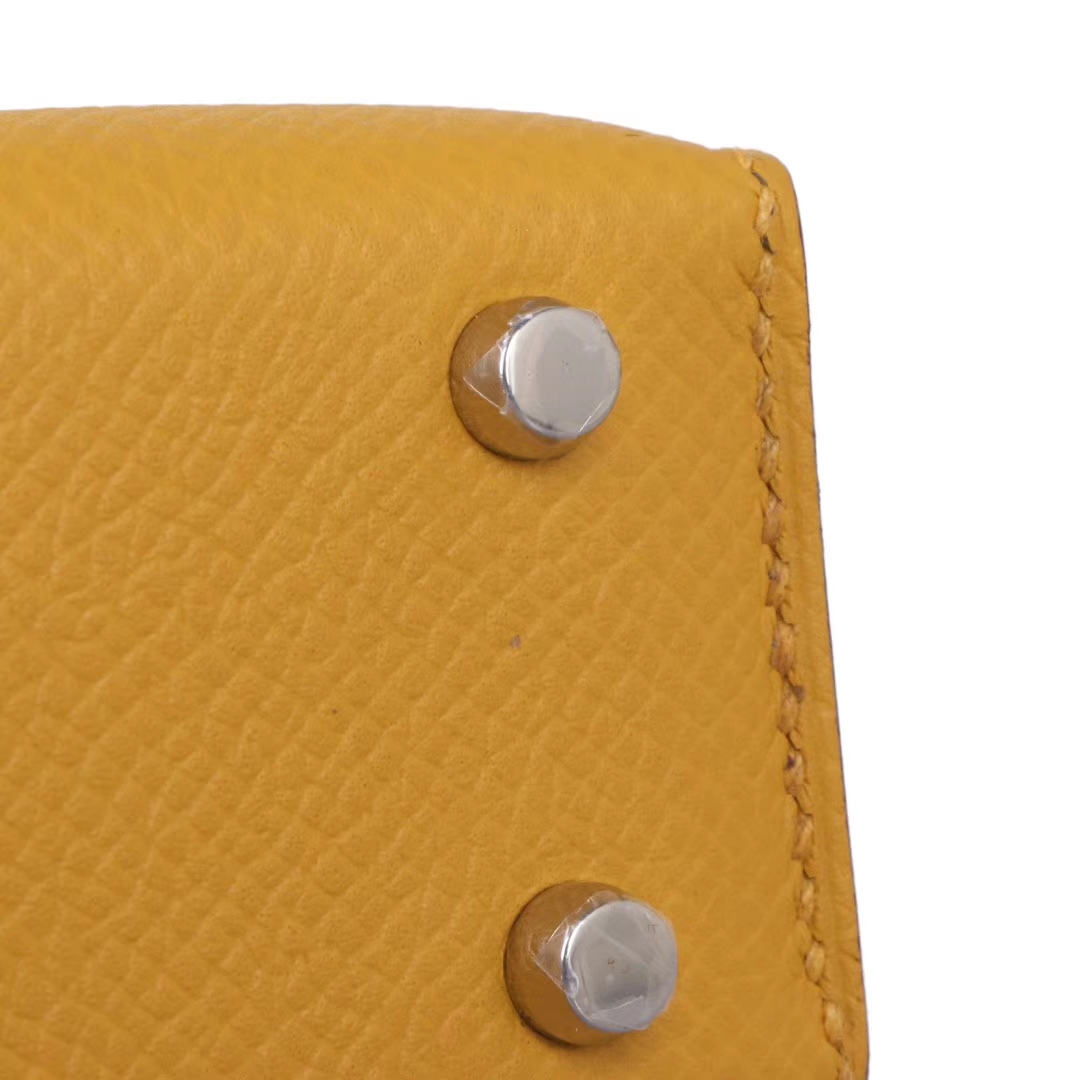 Hermès（爱马仕）Verrou 锁链包 9D琥珀黄 epsom皮 银扣 17cm