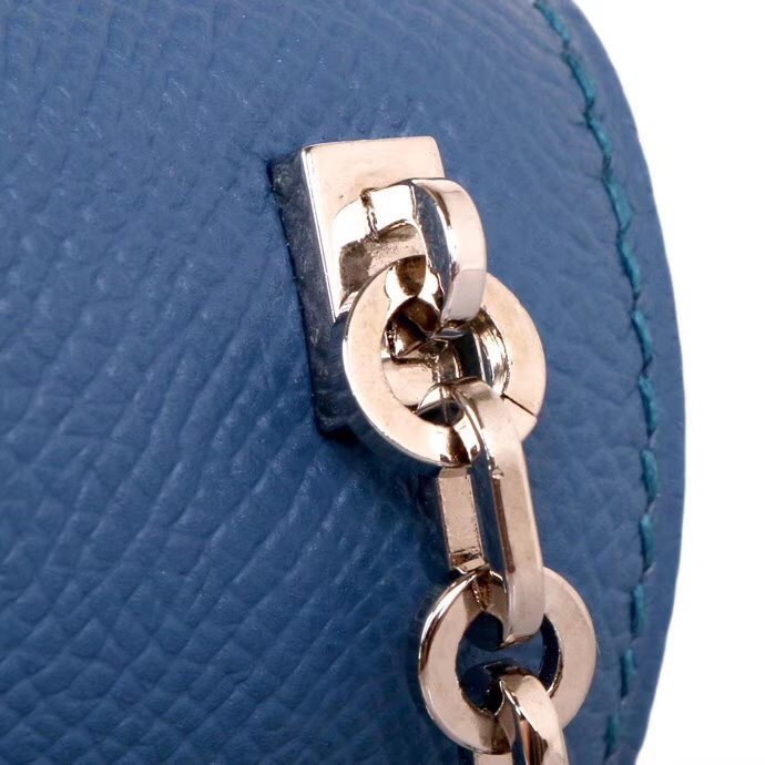 Hermès（爱马仕）Verrou 锁链包 R2玛瑙蓝 epsom皮 银扣 17cm